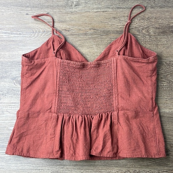 Express Women’s Burnt Orange Spaghetti Strap Cropped V Neck Tank, size M - Picture 8 of 9